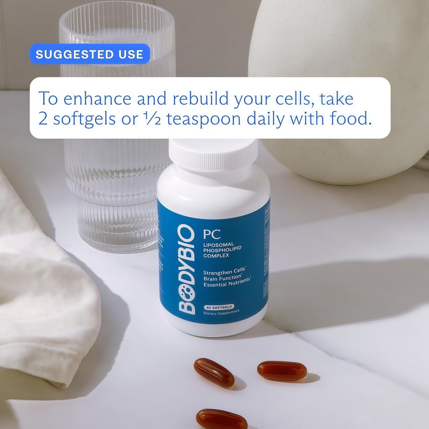 BodyBio PC - Phosphatidylcholine for Brain, Cellular & Cognitive Health